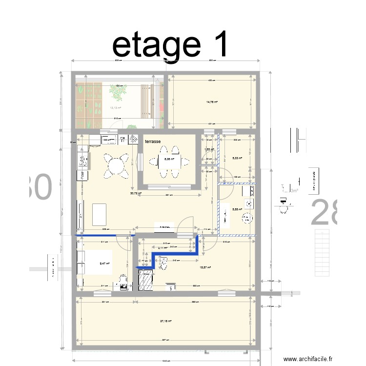 aubepines neuf mp2 1 etage t1 en rdc. Plan de 0 pièce et 0 m2