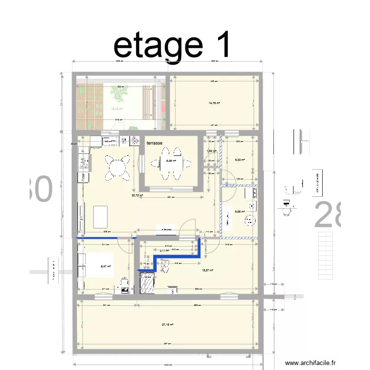 aubepines neuf mp2 1 etage t1 en rdc. Plan de 