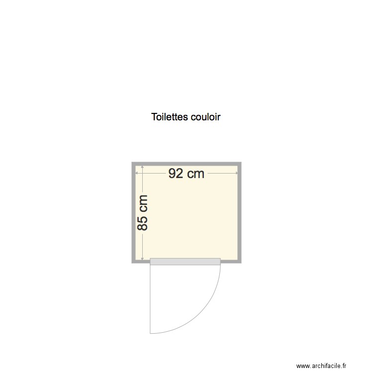 Toilettes couloir. Plan de 0 pièce et 0 m2