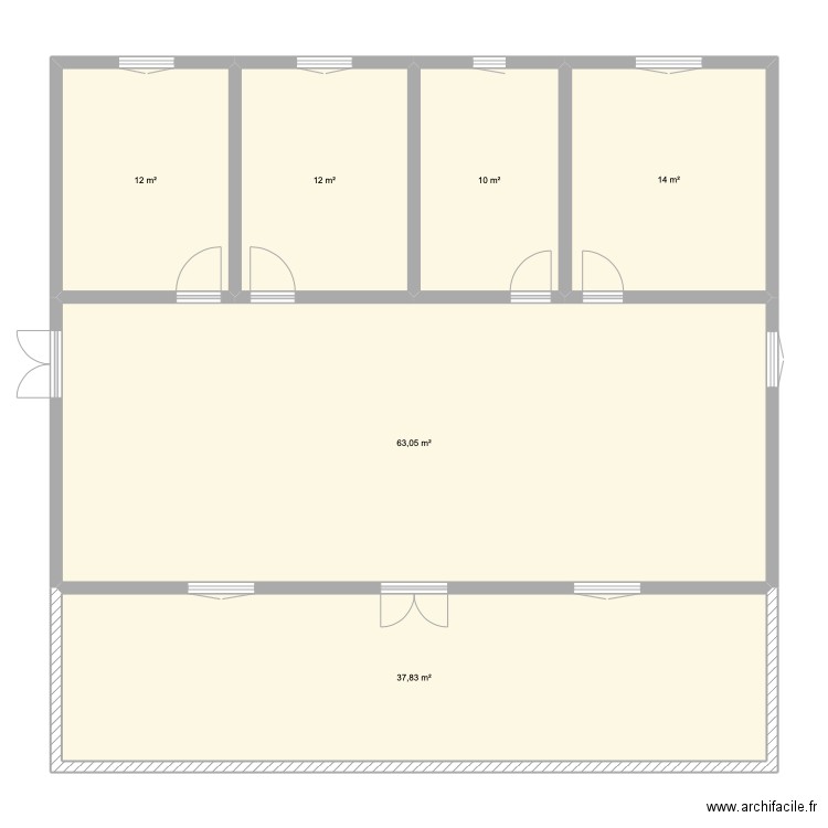 domik. Plan de 6 pièces et 149 m2