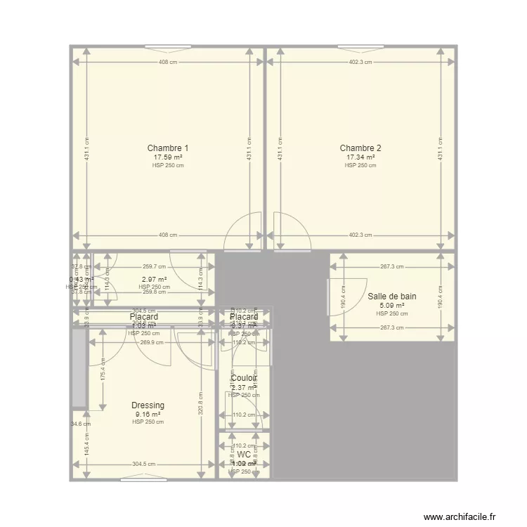 CHIROL 2 ETAGES. Plan de 
