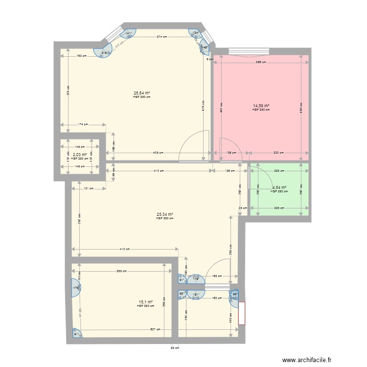 Maison V4. Plan de 6 pièces et 88 m2