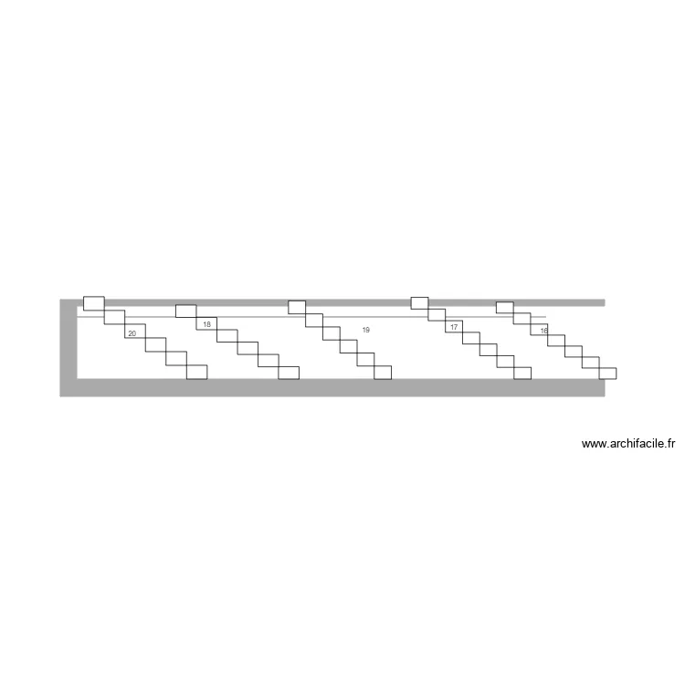escalier piscine. Plan de 