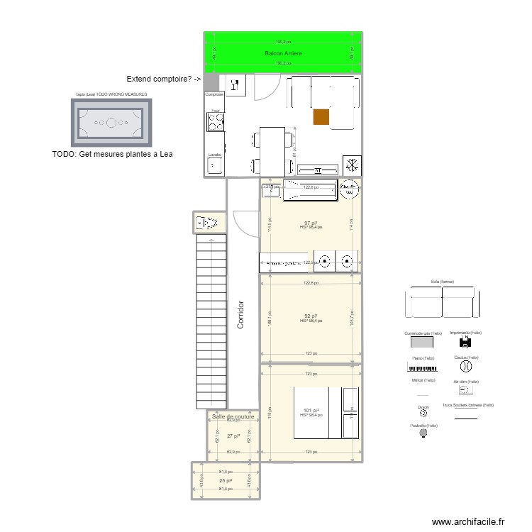 piece par piece. Plan de 0 pièce et 0 m2