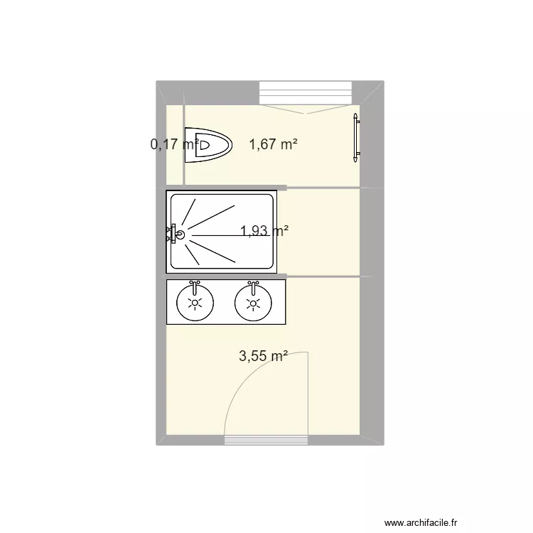 Salle de bain 210 x 360 - Projet 1. Plan de 
