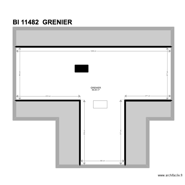 BI 11482. Plan de 33 pièces et 424 m2