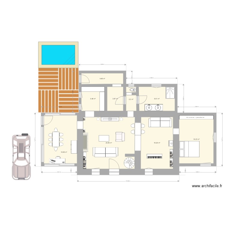 Agrandissement Salon. Plan de 0 pièce et 0 m2