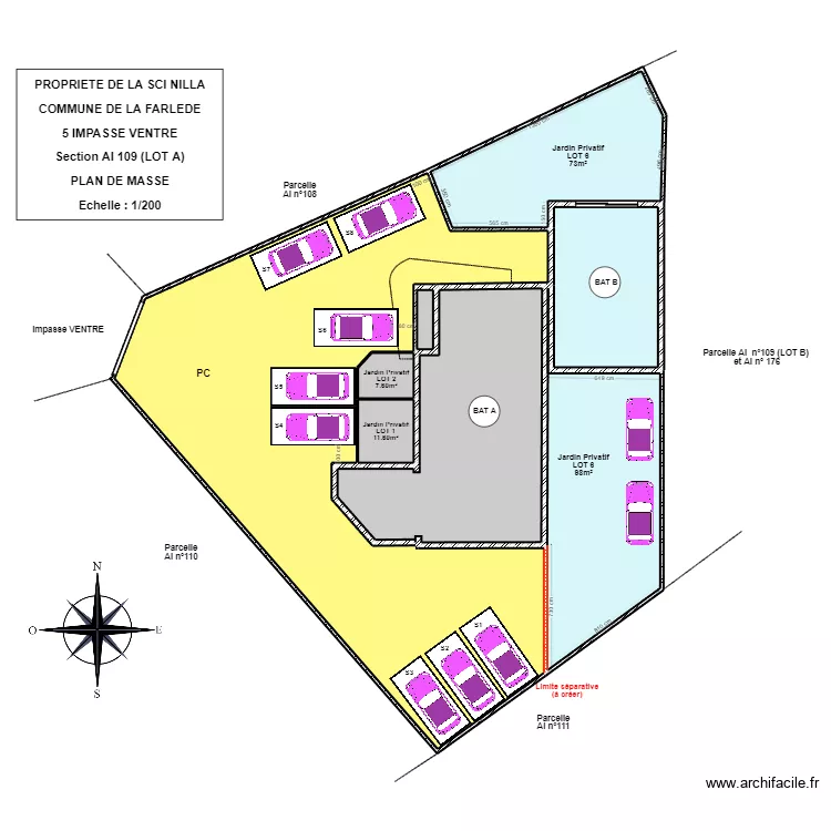 SCI NILLA (EXTERIEUR 8 STATIONNEMENTS). Plan de SCI NILLA (EXTERIEUR 8 STATIONNEMENTS). Plan de