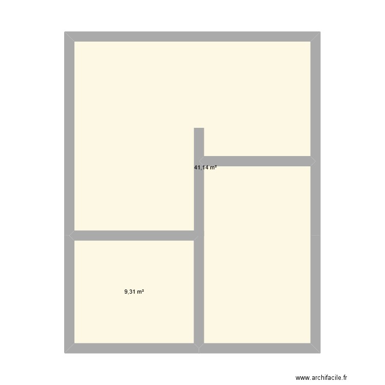 Maison. Plan de 2 pièces et 50 m2