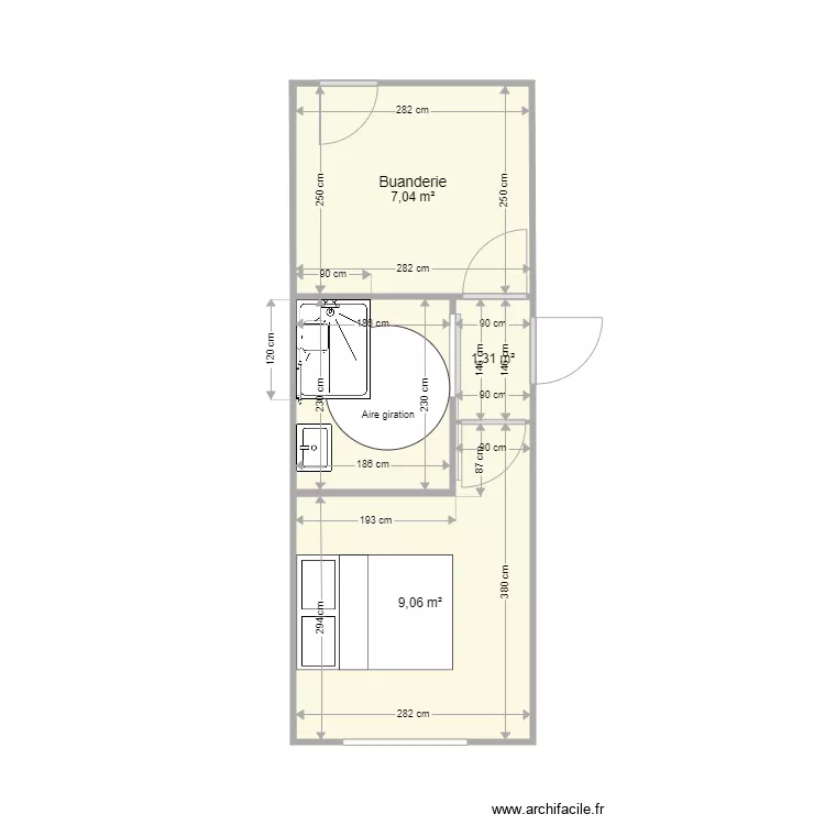 Plan garage Apr&egrave;s travaux Le Bars. Plan de 