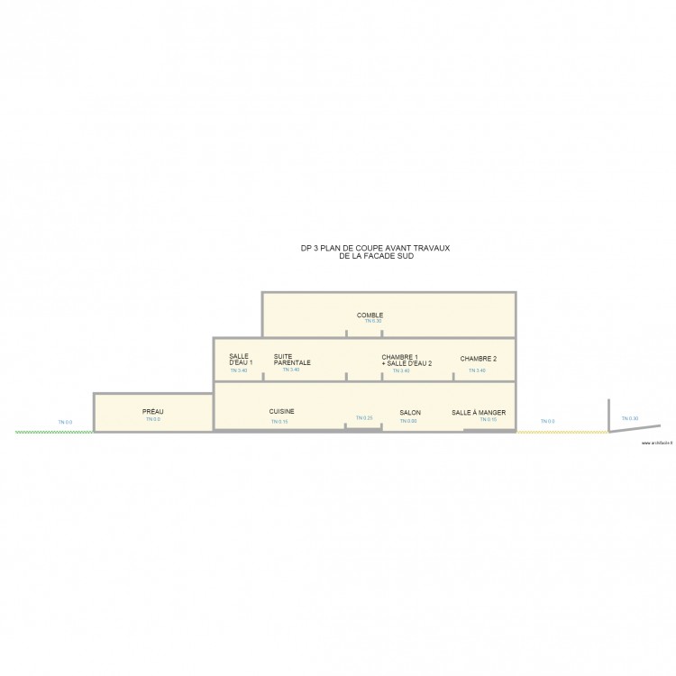 PLAN DE COUPE AVANT 1. Plan de 0 pièce et 0 m2