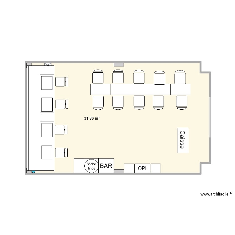 NB22 v7. Plan de 1 pièce et 32 m2