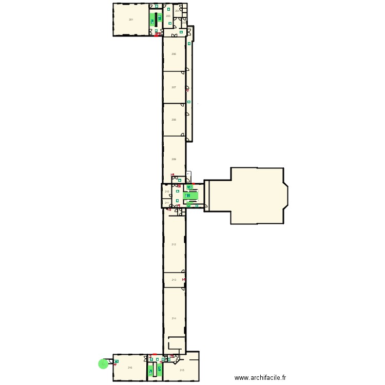 Plan 2ème étage face ouest. Plan de 0 pièce et 0 m2