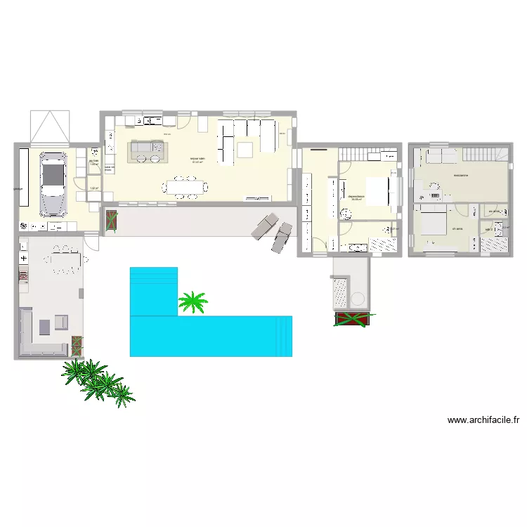 maison etage escalier interieur. Plan de 