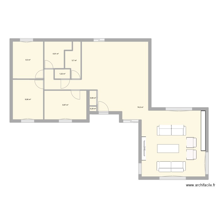 Berneval. Plan de 9 pièces et 115 m2