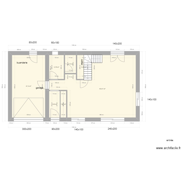 casa trets rdc v6 placo. Plan de 7 pièces et 76 m2