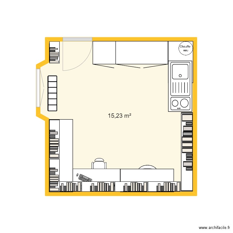 JARDIN PUB APRES. Plan de 1 pièce et 15 m2