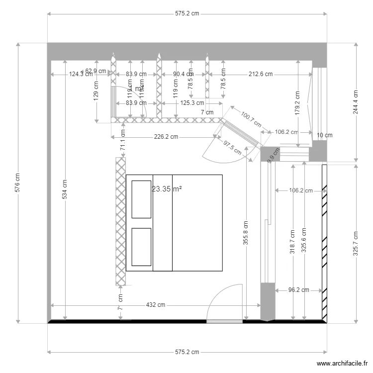 Plan chambre 1 Ma&ccedil;on. Plan de 