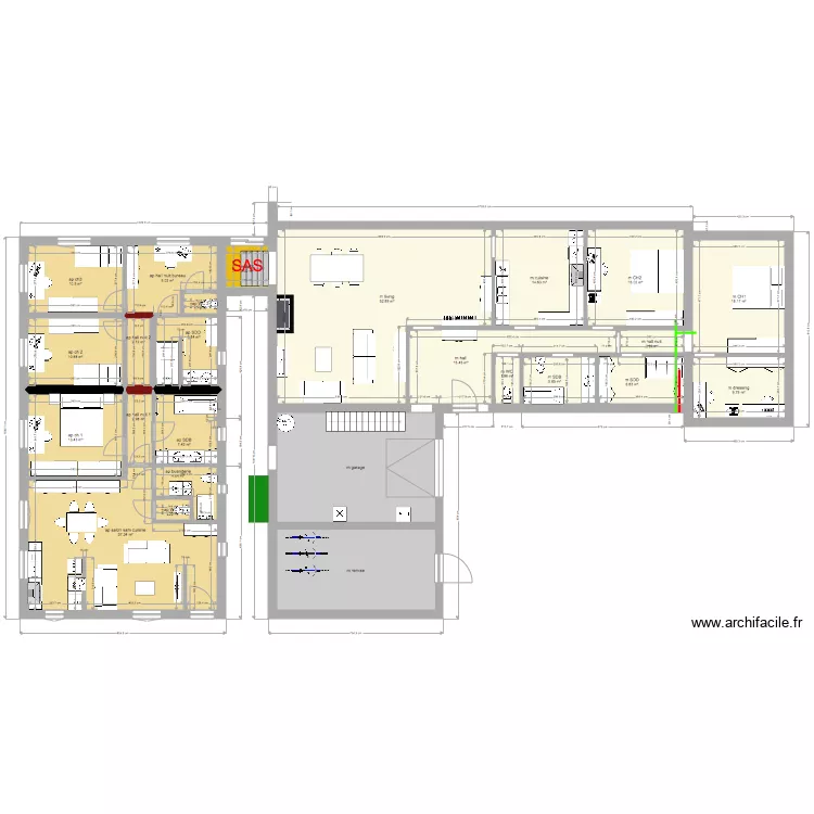 maison annexe location SAS modulable. Plan de 