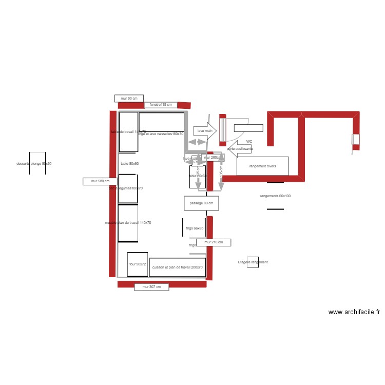 plan cuisine. Plan de 0 pièce et 0 m2