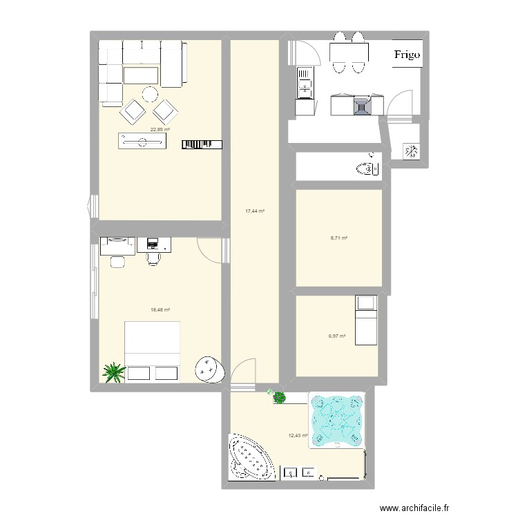 que la miff. Plan de 0 pièce et 0 m2