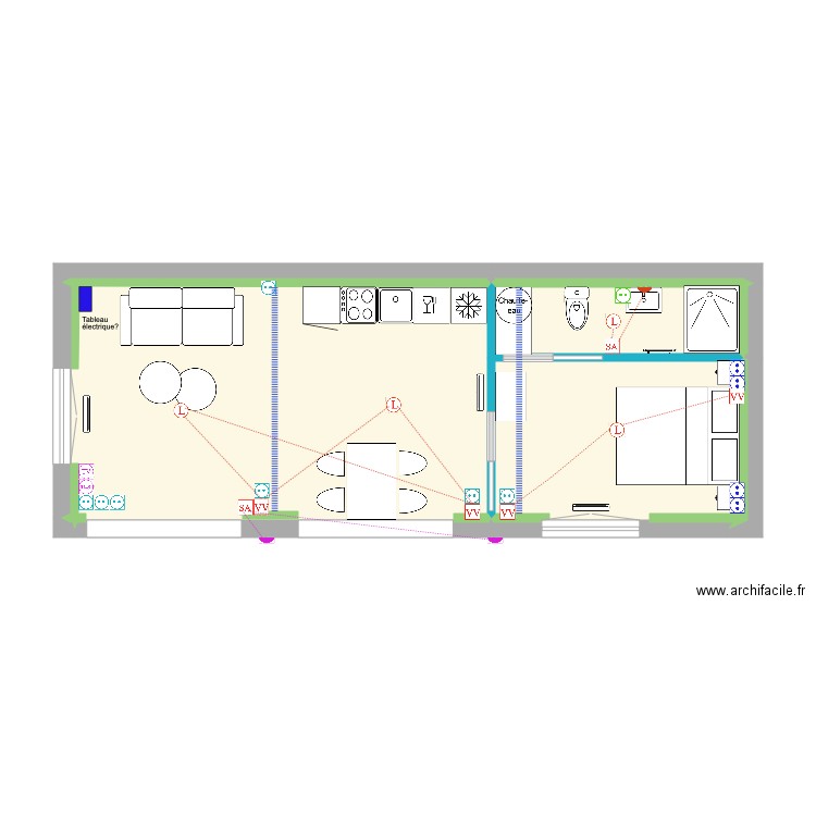 Dépendance Plan électrique. Plan de 0 pièce et 0 m2