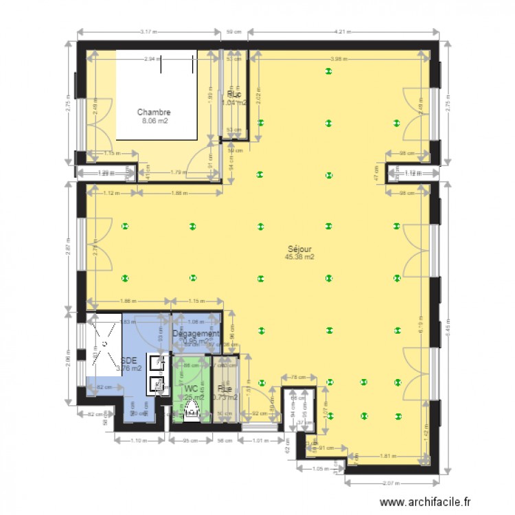 Fontyne Séjour en long placo. Plan de 0 pièce et 0 m2