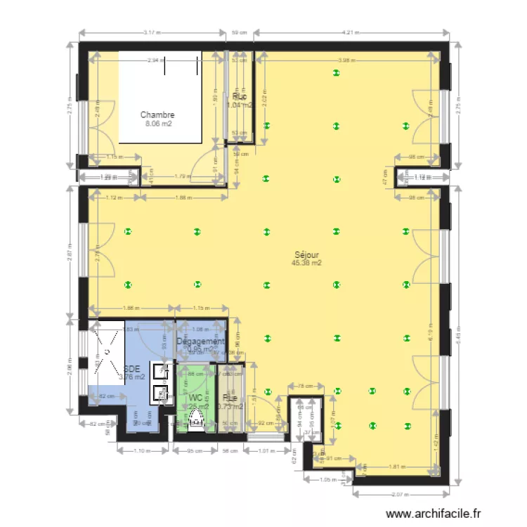 Fontyne S&eacute;jour en long placo. Plan de 
