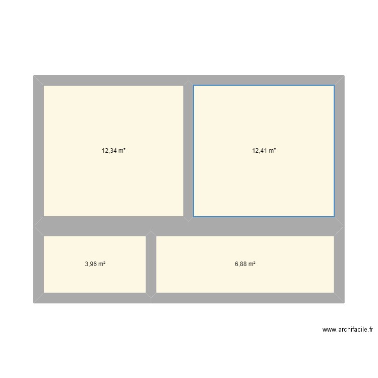 maiison. Plan de 4 pièces et 36 m2