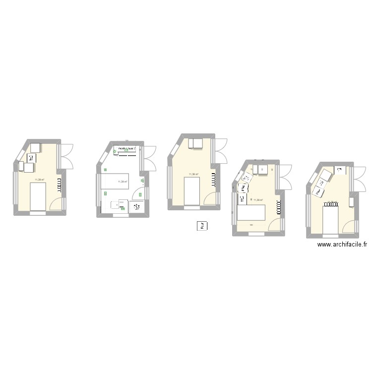 pemierjet. Plan de 5 pièces et 57 m2