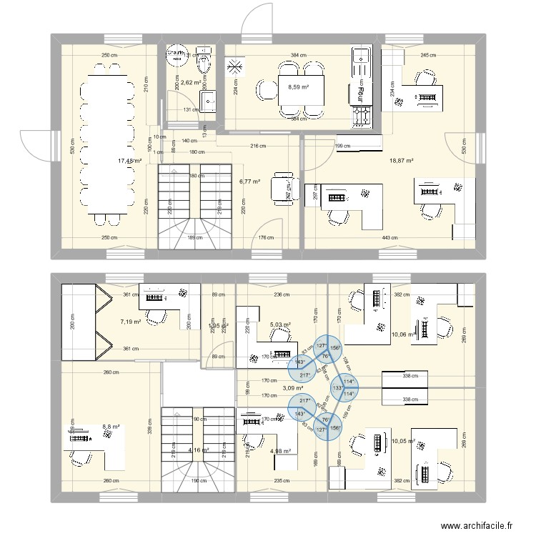 Maison Seudre. Plan de 14 pièces et 110 m2