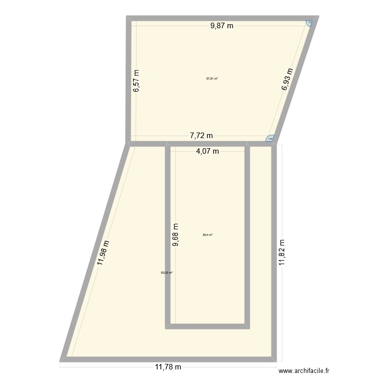 Piscine2. Plan de 3 pièces et 160 m2