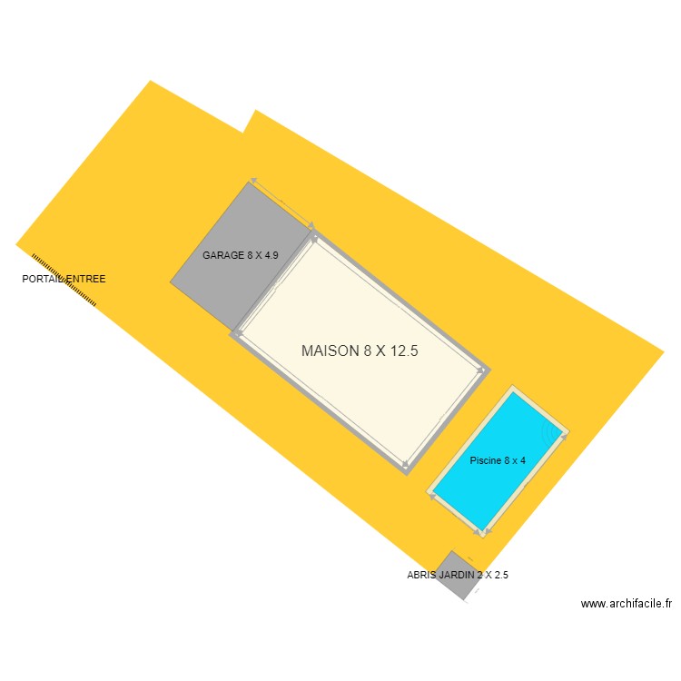 PLAN DE MASSE MAISON. Plan de 1 pièce et 111 m2