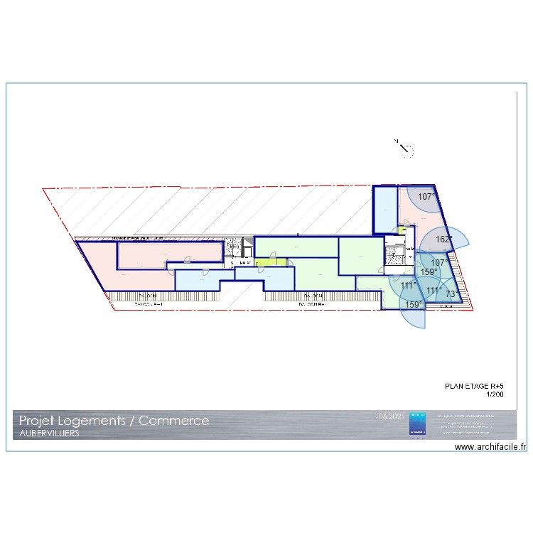 Plan Etage R5. Plan de 11 pièces et 510 m2