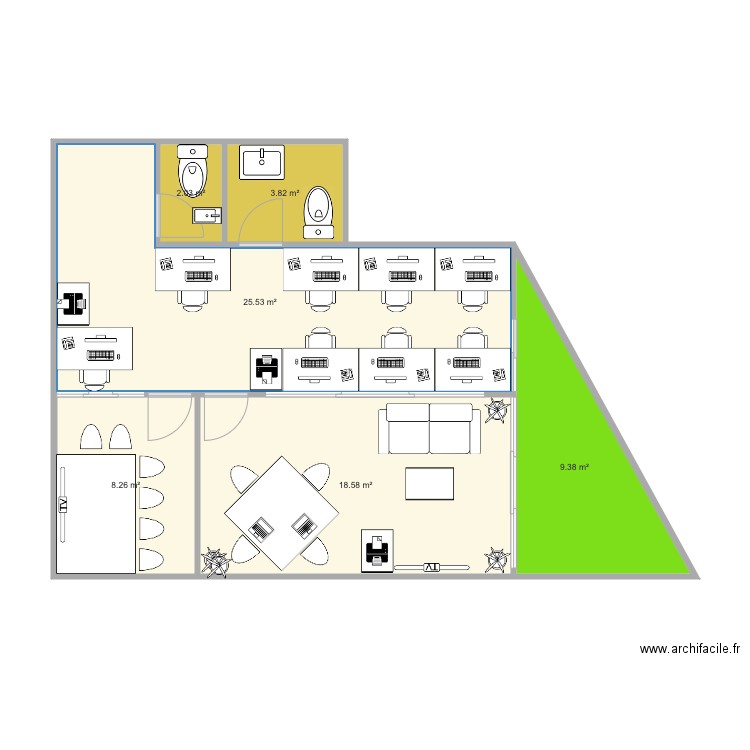 bureau tati hasna. Plan de 0 pièce et 0 m2