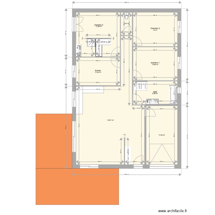 DE BODT V1. Plan de 8 pièces et 139 m2