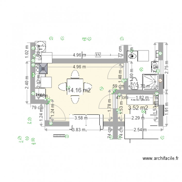 stud1. Plan de 0 pièce et 0 m2