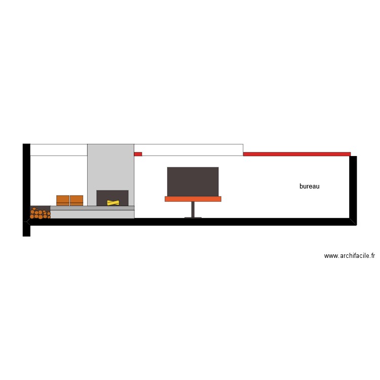 Loft mur cheminée v6. Plan de 0 pièce et 0 m2