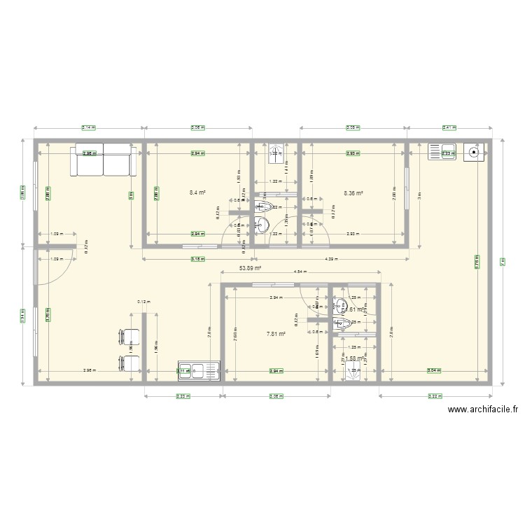 casa 2. Plan de 0 pièce et 0 m2