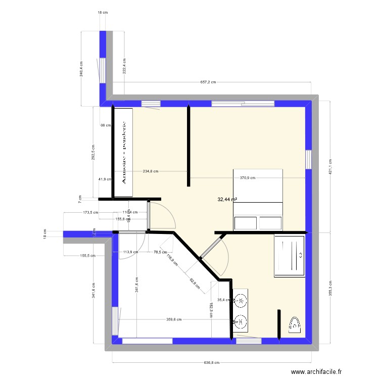 Bayeux_Chambre1_v5. Plan de 0 pièce et 0 m2