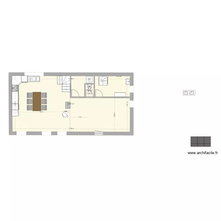 PROJET NOJARET 5. Plan de 2 Pièces et 62 m²