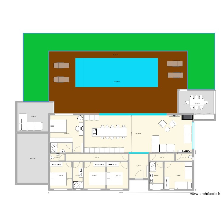 Serravalle nouvelle construction 4. Plan de 18 pièces et 400 m2