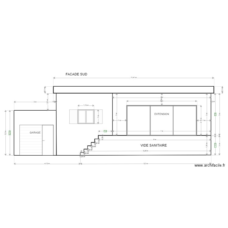 FACADE DP4 1. Plan de 5 pièces et 63 m2