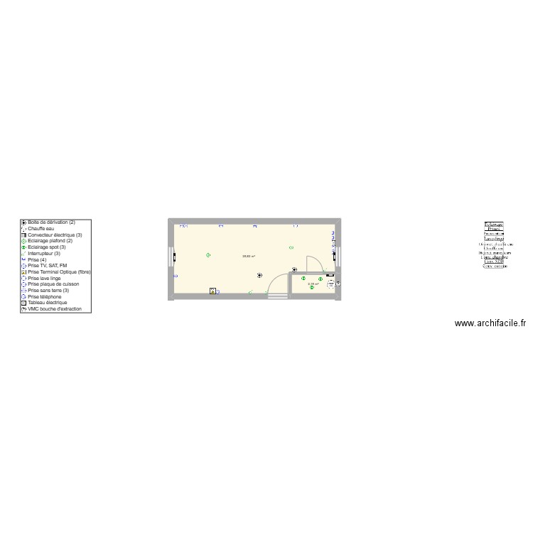 Plan électrique appartement 0 Origine. Plan de 0 pièce et 0 m2