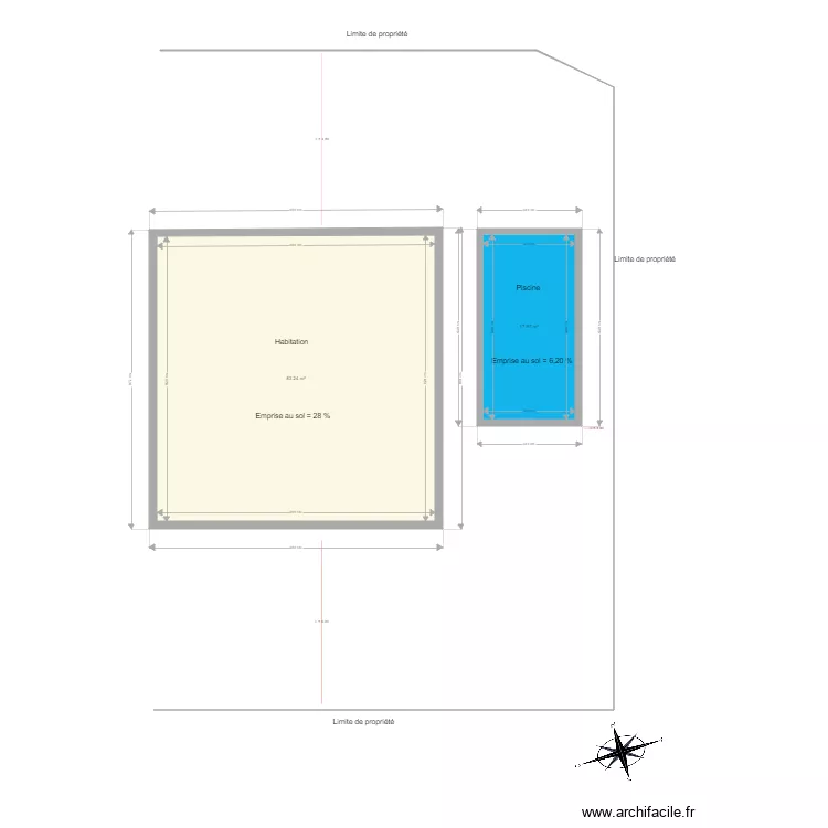 piscine frontignan. Plan de 