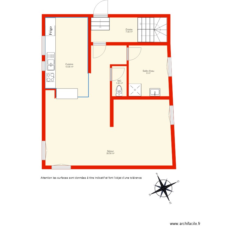 BI 2907 rdc non côté. Plan de 0 pièce et 0 m2