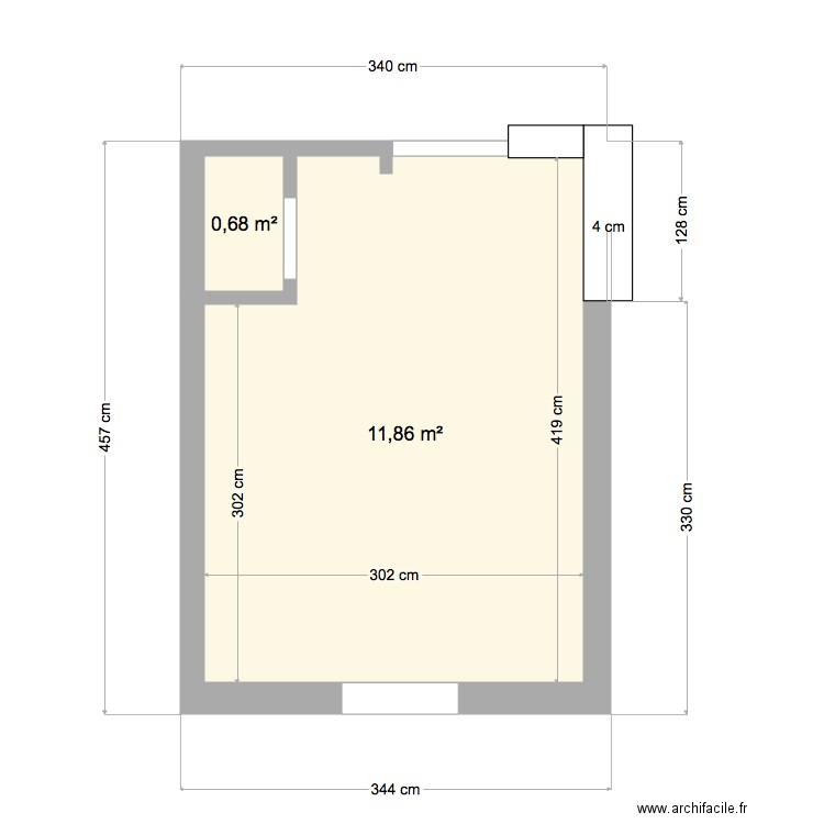 CUISINE A Lou. Plan de 2 pièces et 13 m2