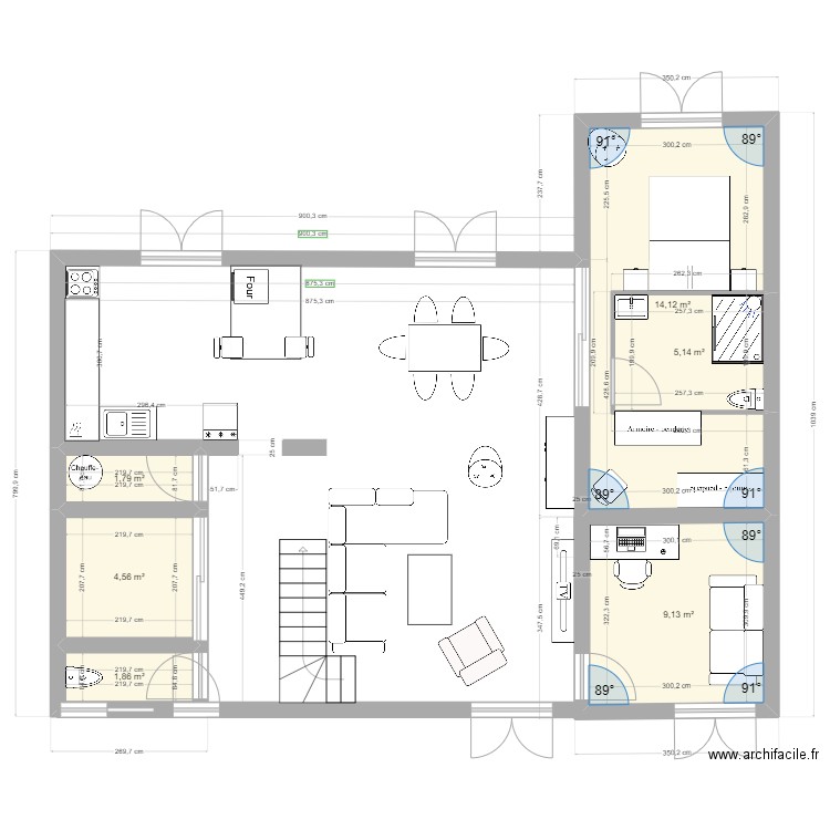 proposition 2. Plan de 6 pièces et 37 m2