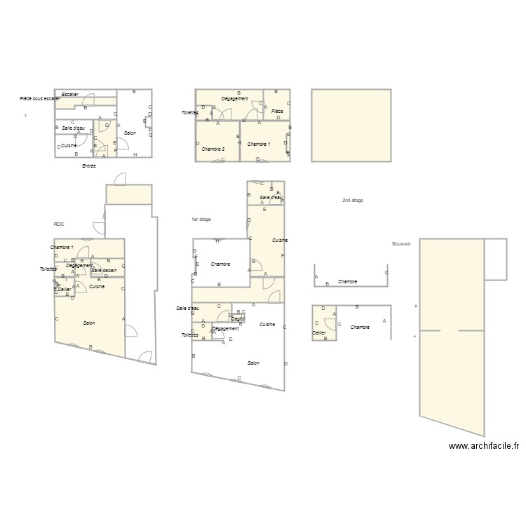 Croquis_GUIONVALE_plomb. Plan de 20 pièces et 108 m2