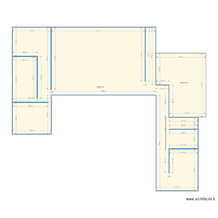 leguellec 1221. Plan de 2 pièces et 117 m2